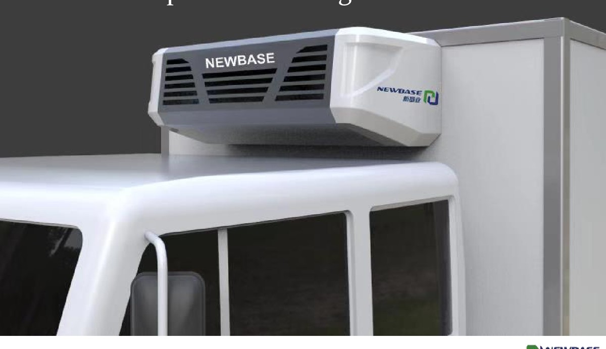 Snowfairy transport refrigeration unit mounted on refrigerated van