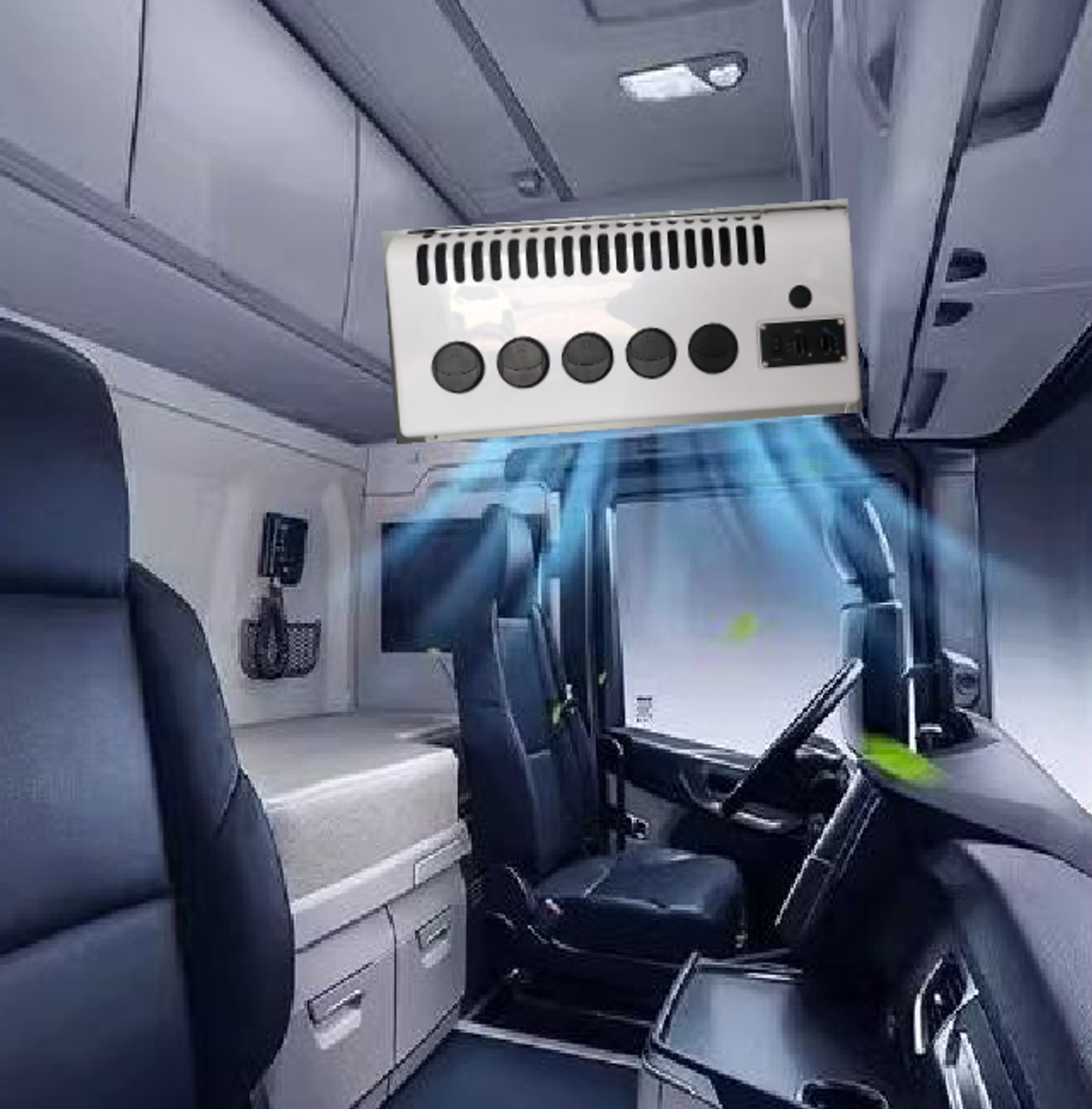 Snowfairy parking air conditioner installed in commercial vehicle cabin